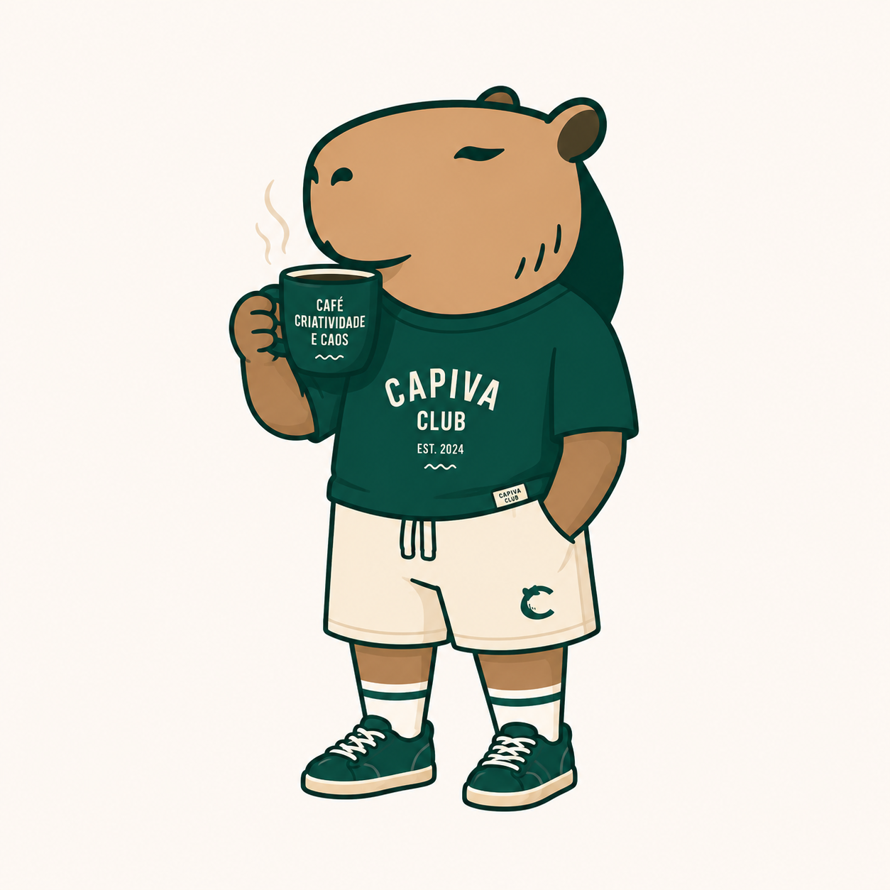 Mascote Capiva Club com café